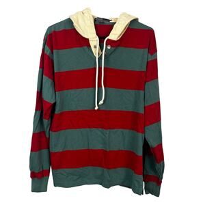 Vintage Polo Ralph Lauren Men's Long Sleeve Hooded Rugby Small 100% Cotton